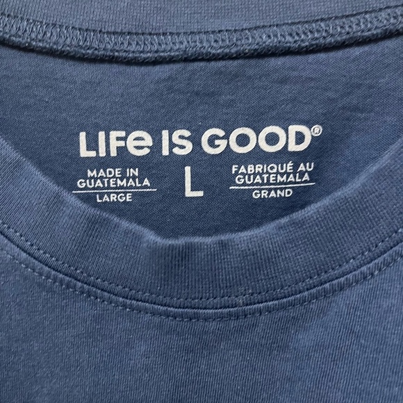 Set of 2 Life is Good Cotton T- Shirts Cowl neck, relax fit Size L - Picture 10 of 14